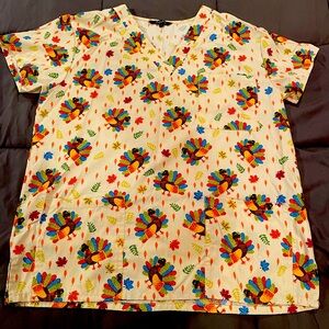 Just Love Thanksgiving Turkey scrub top